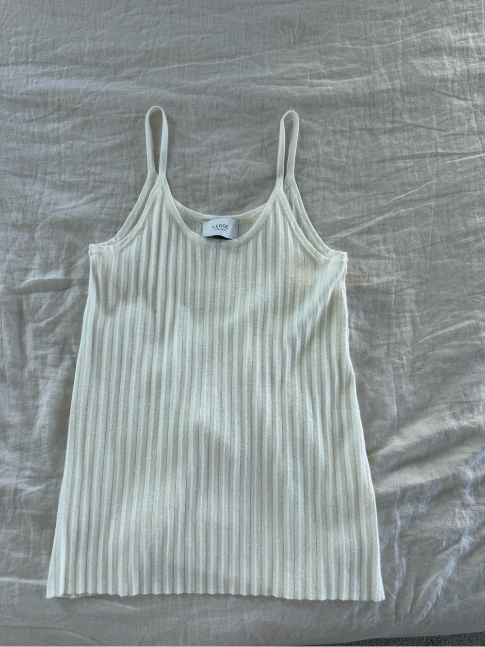LEGOE Heritage Maternity Ribbed Ivory Spaghetti-Strap Camisole
